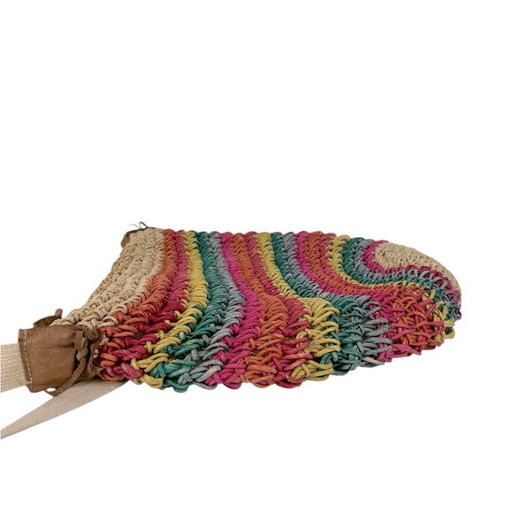 Vintage Rainbow Woven Straw Hobo Bag - Picture 10 of 11
